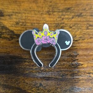 Kids Mickey Ears Pin with Pink Crown